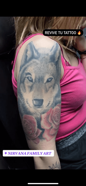 Tatuaje lobo antes