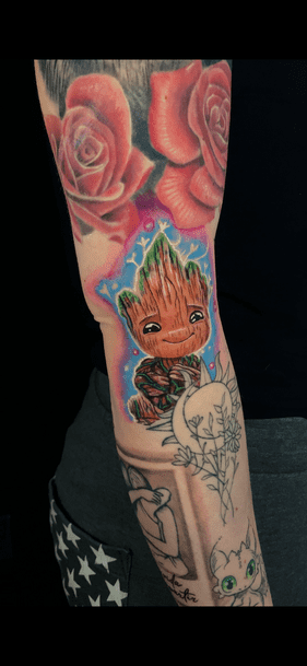 Tatuaje Groot bebe anime